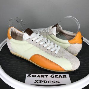 NEW COACH Low Top Orange Satin Suede Sneaker Shoes